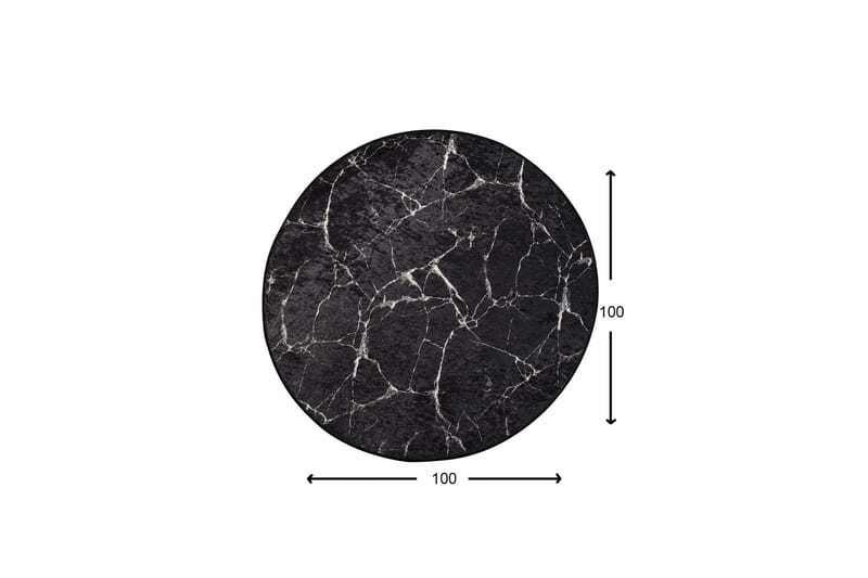 Rund Matte Marmor (100) - Flerfarget/Fløyel - Tekstiler - Tepper & Matter - Moderne tepper - Friezematter