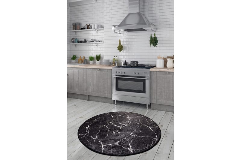 Rund Matte Marmor (140) - Flerfarget/Fløyel - Tekstiler - Tepper & Matter - Moderne tepper - Friezematter