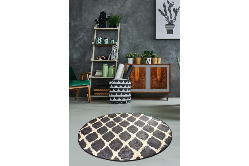 Rund Matte Shadow (100) - Flerfarget/Fløyel - Tekstiler - Tepper & Matter - Moderne tepper - Friezematter