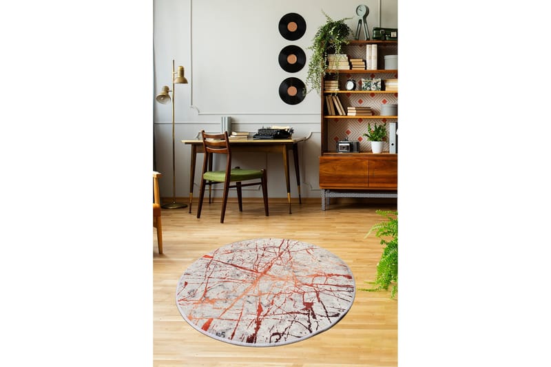 Rund Matte Shine (140) - Flerfarget/Fløyel - Tekstiler - Tepper & Matter - Moderne tepper - Friezematter