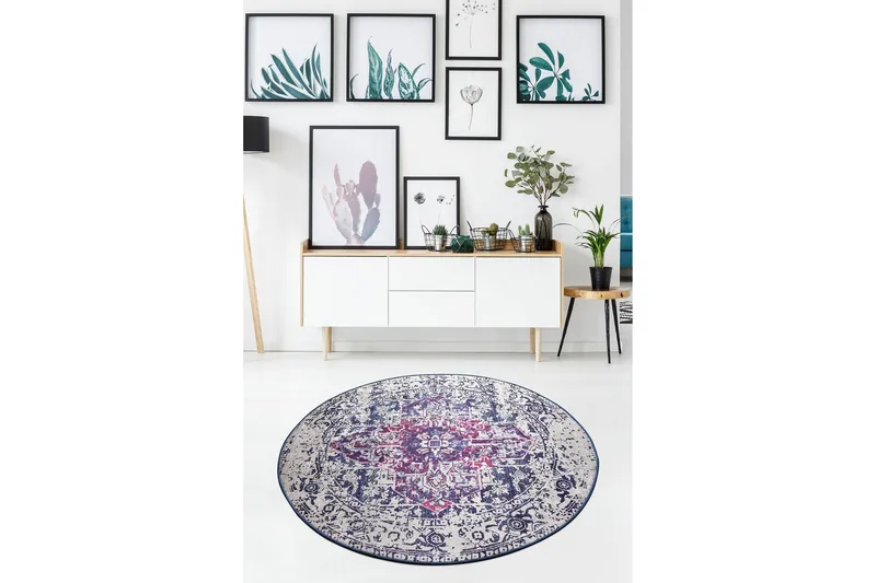 Rund Matte Svakhet, Flerfarget/Fløyel