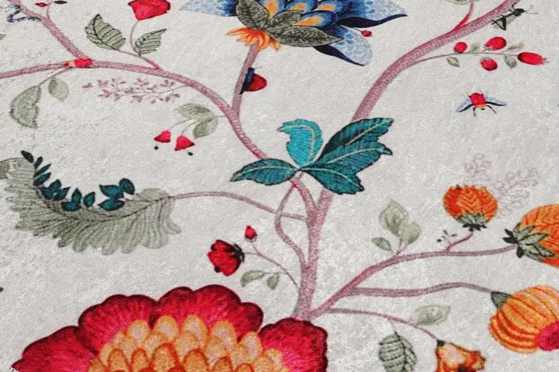 Rundt Matte Arya (100) - Flerfarget/Fløyel - Tekstiler - Tepper & Matter - Moderne tepper - Friezematter