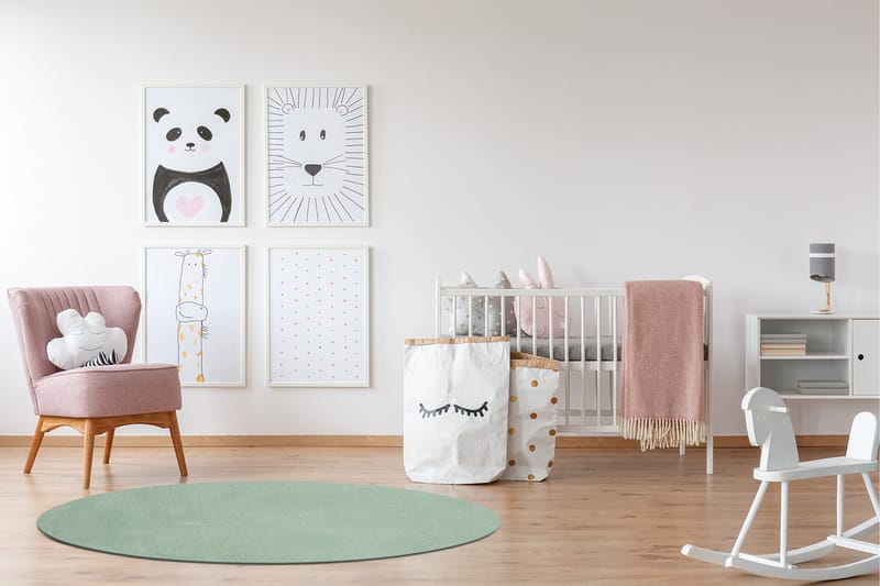 Softina Wiltonteppe Rundt 120 cm - Grønn - Tekstiler - Tepper & Matter - Moderne tepper - Friezematter