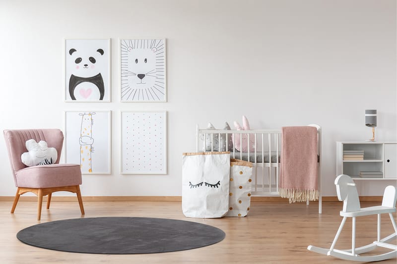 Softina Wiltonteppe Rundt 200 cm - Grafittgrå - Tekstiler - Tepper & Matter - Moderne tepper - Friezematter