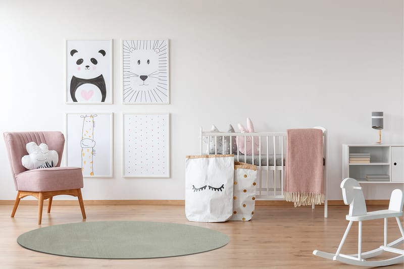 Softina Wiltonteppe Rundt 240 cm - Grønn - Tekstiler - Tepper & Matter - Moderne tepper - Friezematter