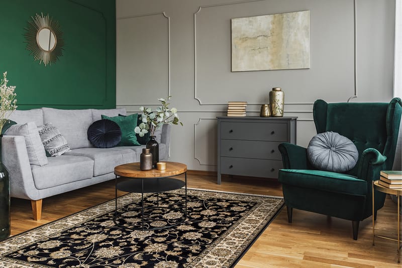 Teheran Wiltonmatte Rektangulær 240x330 cm - Svart - Tekstiler - Tepper & Matter - Moderne tepper - Friezematter