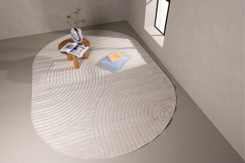 Vince Wiltonteppe 240x340 cm Oval - Hvit - Tekstiler - Tepper & Matter - Moderne tepper - Friezematter