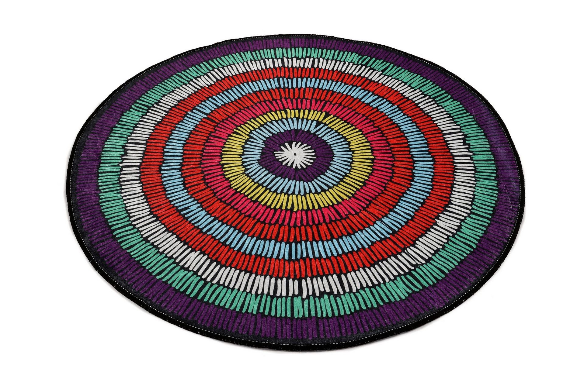 Zircle Teppe Rund 100 cm - Flerfarget/fløyel