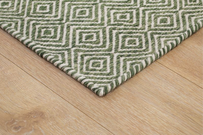 Gåsöga Ullteppe 140x200 cm Rektangulær - Grønn - Tekstiler - Tepper & Matter - Moderne tepper - Ullteppe