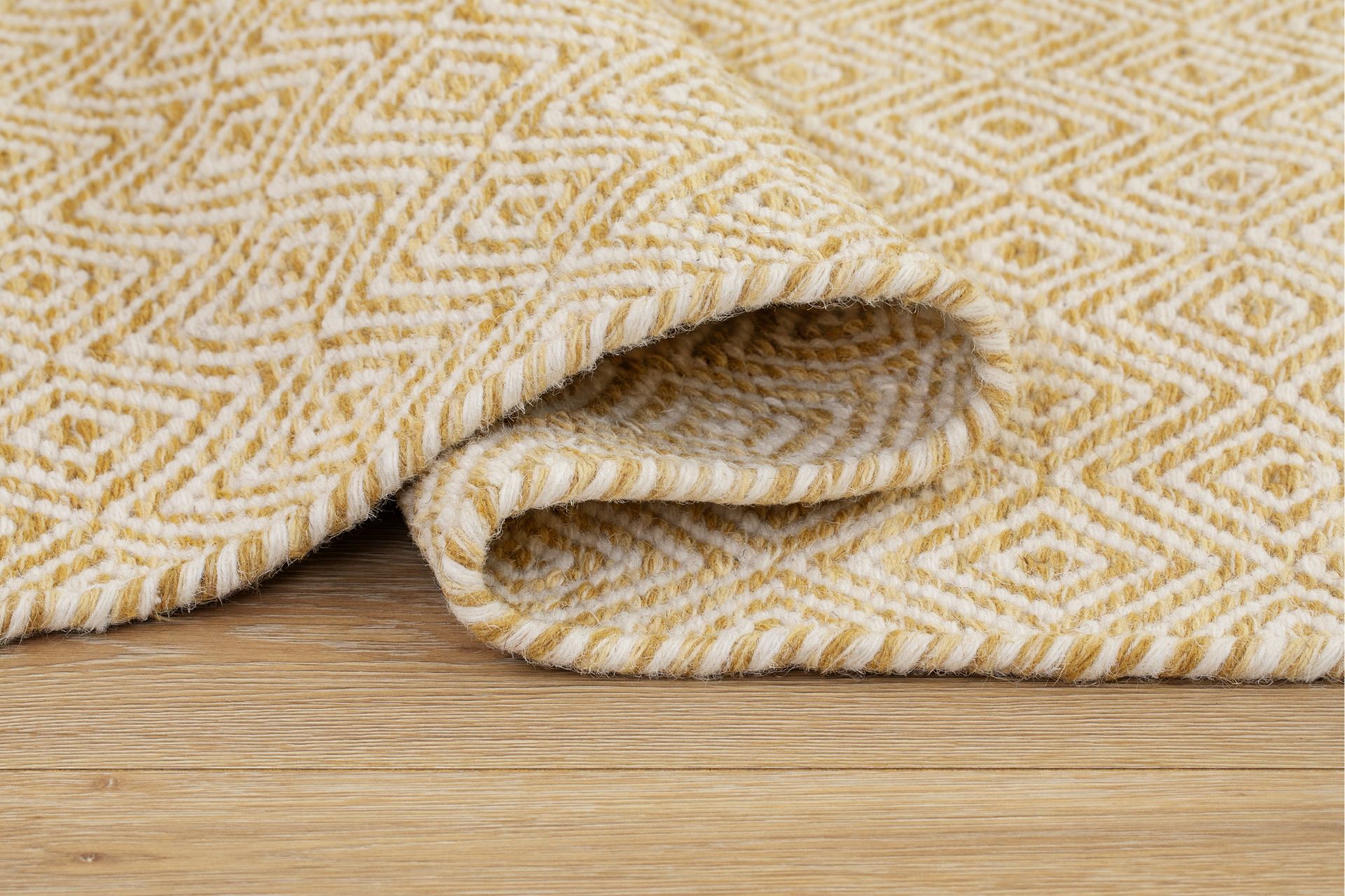 Gåsöga Ullteppe 160x230 cm Rektangulær - Gul - Tekstiler - Tepper & Matter - Moderne tepper - Ullteppe