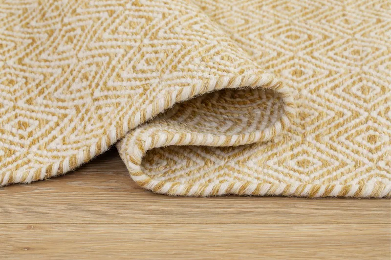 Gåsöga Ullteppe 240x340 cm Rektangulær - Gul - Tekstiler - Tepper & Matter - Moderne tepper - Ullteppe