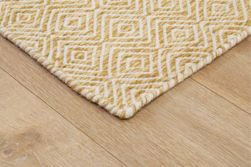 Gåsöga Ullteppe 240x340 cm Rektangulær - Gul - Tekstiler - Tepper & Matter - Moderne tepper - Ullteppe