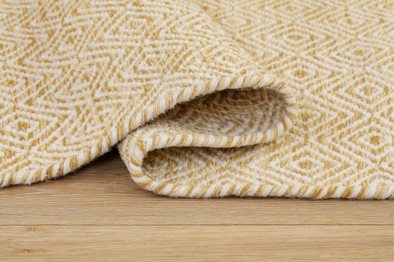 Gåsöga Ullteppe 240x340 cm Rektangulær - Gul - Tekstiler - Tepper & Matter - Moderne tepper - Ullteppe