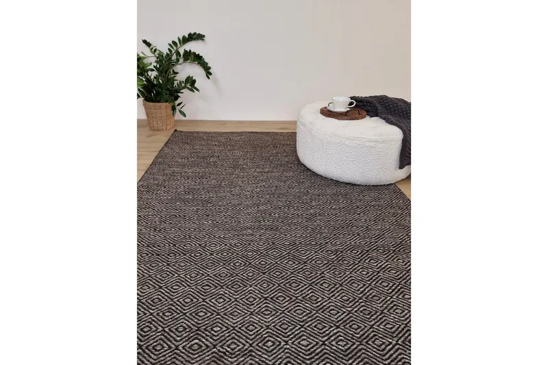 Gåsöga Ullteppe 240x340 cm Rektangulær - Svart/Hvit - Tekstiler - Tepper & Matter - Moderne tepper - Ullteppe