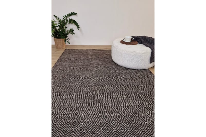 Gåsöga Ullteppe 240x340 cm Rektangulær - Svart/Hvit - Tekstiler - Tepper & Matter - Moderne tepper - Ullteppe