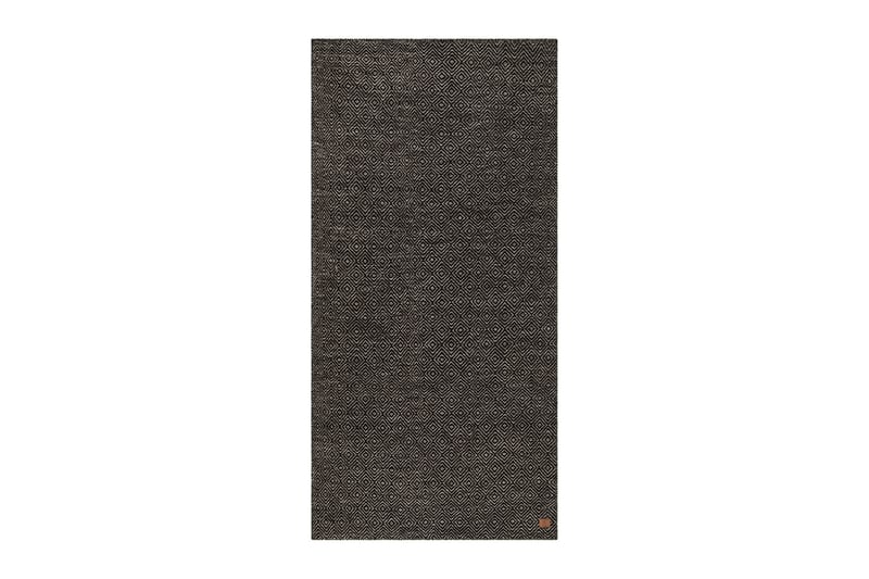 Gåsöga Ullteppe 75x200 cm Oval - Svart/Hvit - Tekstiler - Tepper & Matter - Moderne tepper - Ullteppe