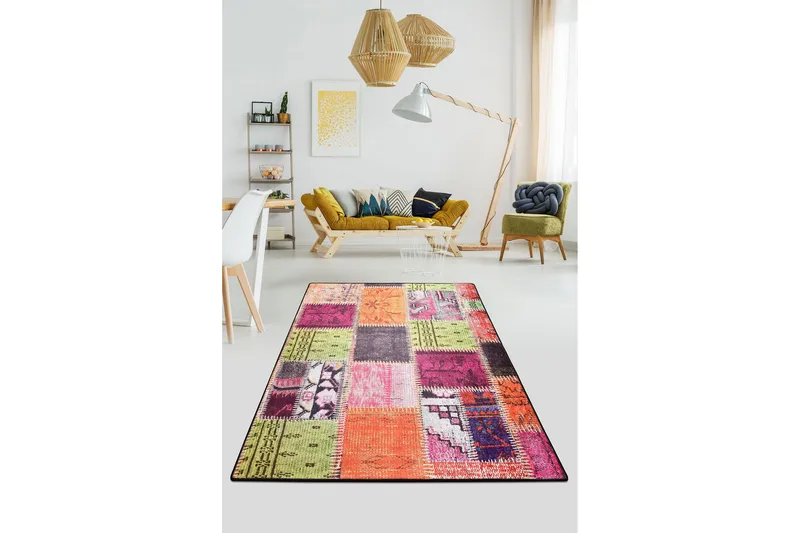 Hall Matte Alvina - Multicolor - Flerfarget/Fløyel - Tekstiler - Tepper & Matter - Moderne tepper - Gangmatter