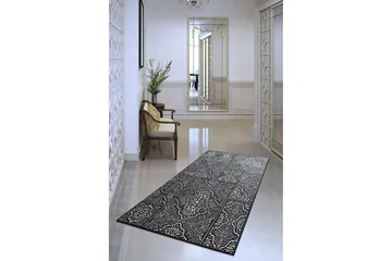 Hall Matte Anna - Svart (80 x 300) - Svart / Fløyel - Tekstiler - Tepper & Matter - Moderne tepper - Gangmatter