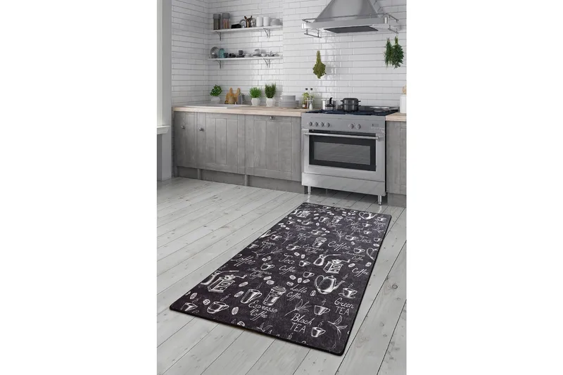 Hall Matte Cappuccino - Svart (80 x 300), Svart / Fløyel