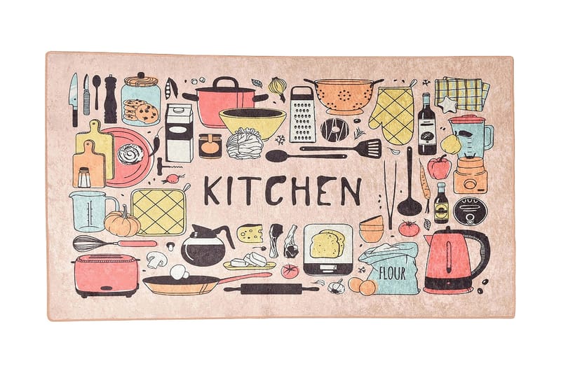 Hall Matte Happy Lunsj (100 x 300), Flerfarget/Fløyel