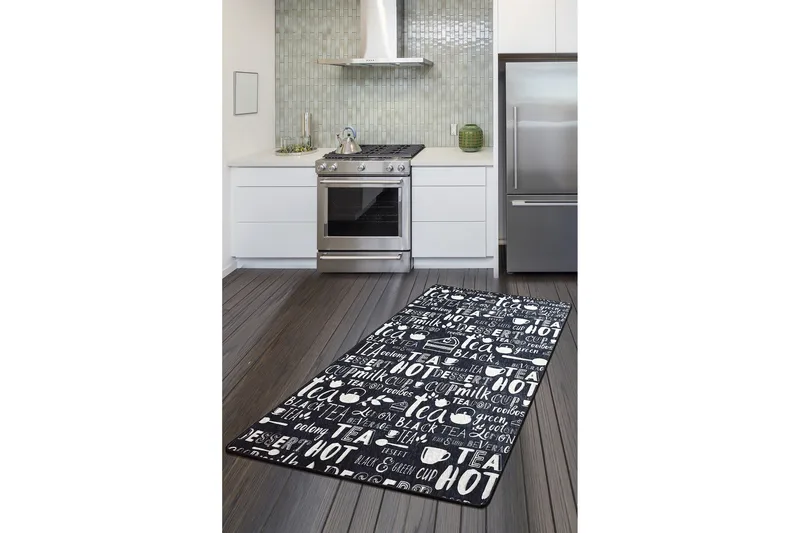 Hall Matte Varmte Te - Svart (80 x 300), Svart / Fløyel