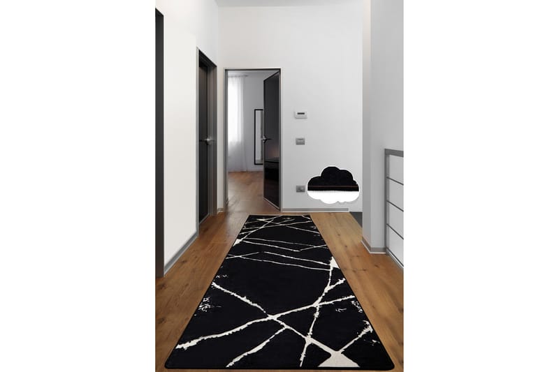 Jassi Gangmatte 80x200 cm Rektangulær - Svart - Tekstiler - Tepper & Matter - Moderne tepper - Gangmatter