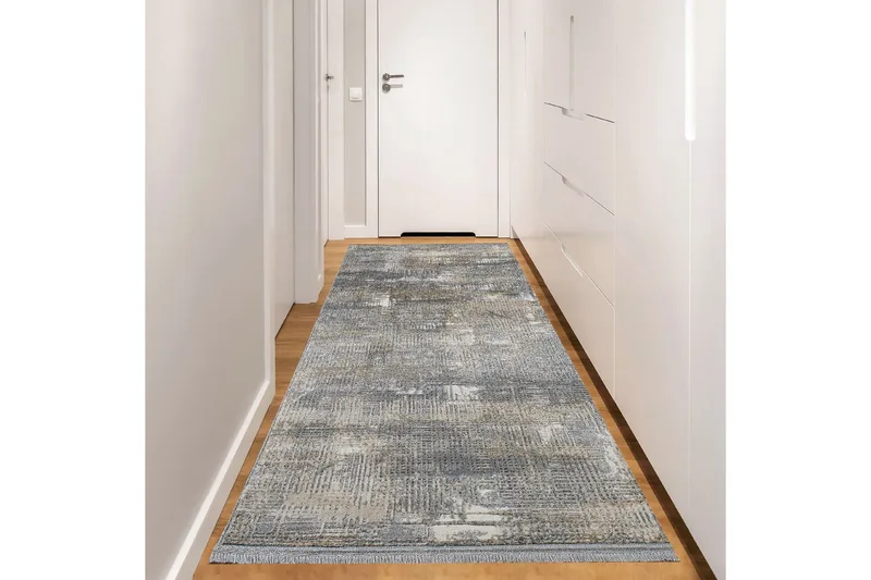 Naveena Gangmatte 100x450 cm Rektangulær, Grå/Beige/Creme