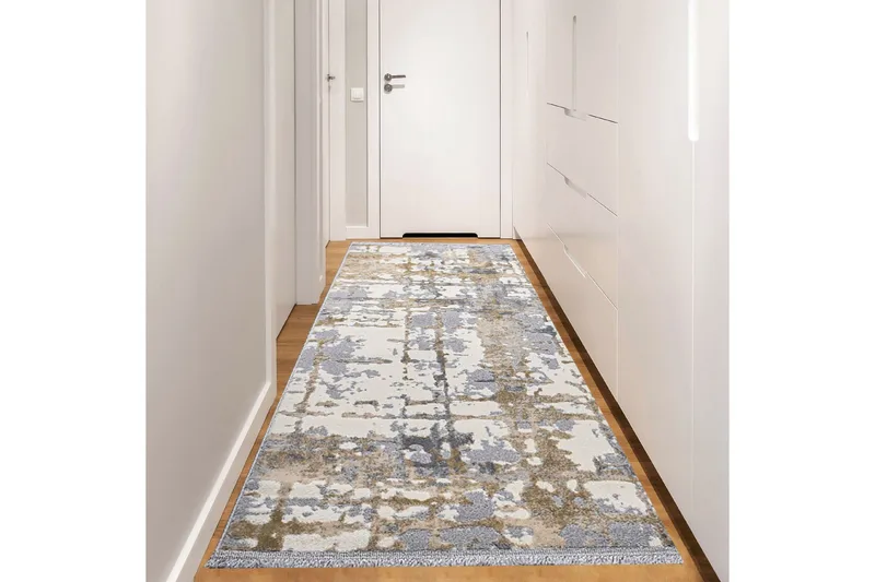 Naveena Gangmatte 100x500 cm Rektangulær - Grå/Beige/Krem - Tekstiler - Tepper & Matter - Moderne tepper - Gangmatter