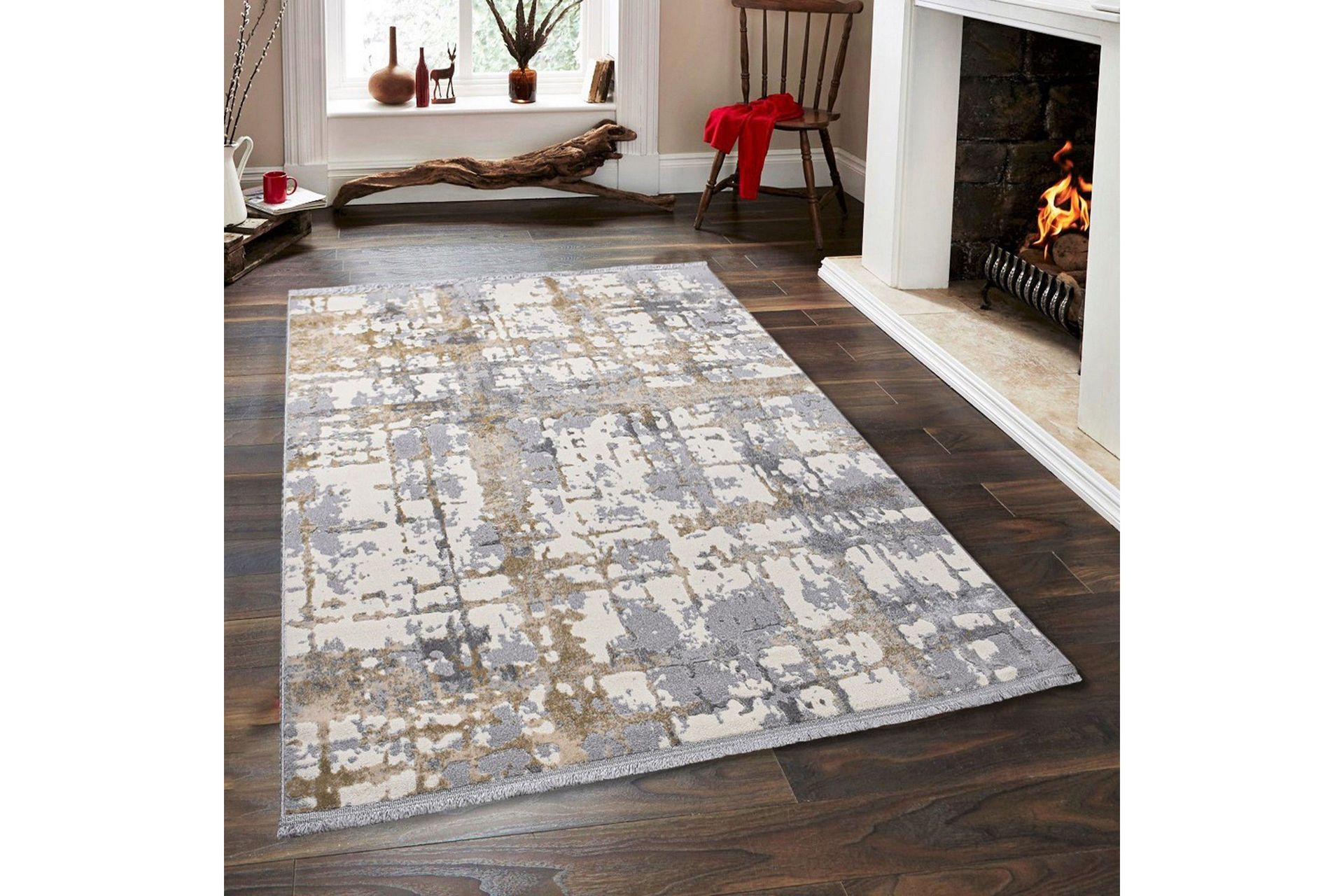 Naveena Wiltonteppe 200x290 cm Rektangulær - Grå/Beige/Creme