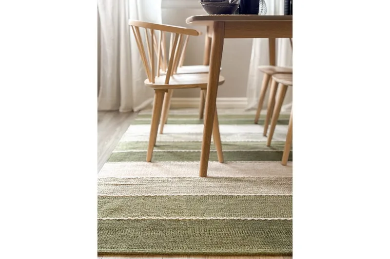 Garnteppe Båstad - 140x200 cm, Grønn - Tekstiler - Tepper & Matter - Moderne tepper - Bomullstepper