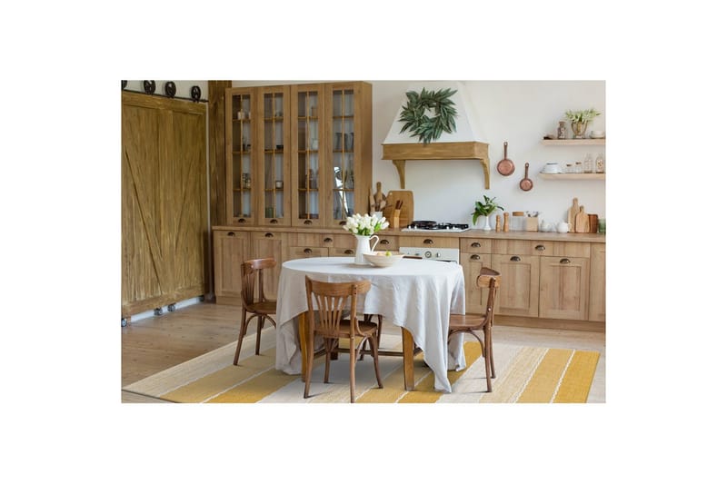 Garnteppe Båstad - 140x200 cm, Gul - Tekstiler - Tepper & Matter - Moderne tepper - Bomullstepper