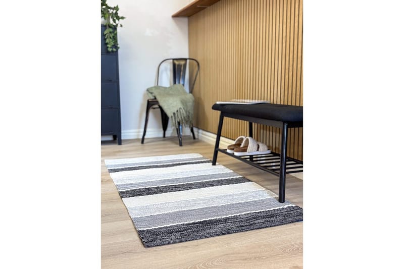 Garnteppe Båstad - 75x150 cm, Svart - Tekstiler - Tepper & Matter - Moderne tepper - Bomullstepper