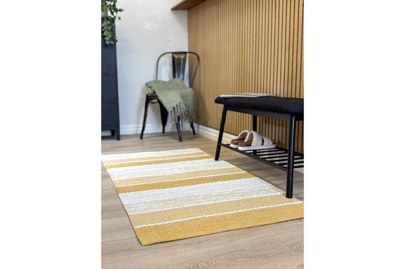 Garnteppe Båstad - 75x220 cm, Gul - Tekstiler - Tepper & Matter - Moderne tepper - Bomullstepper