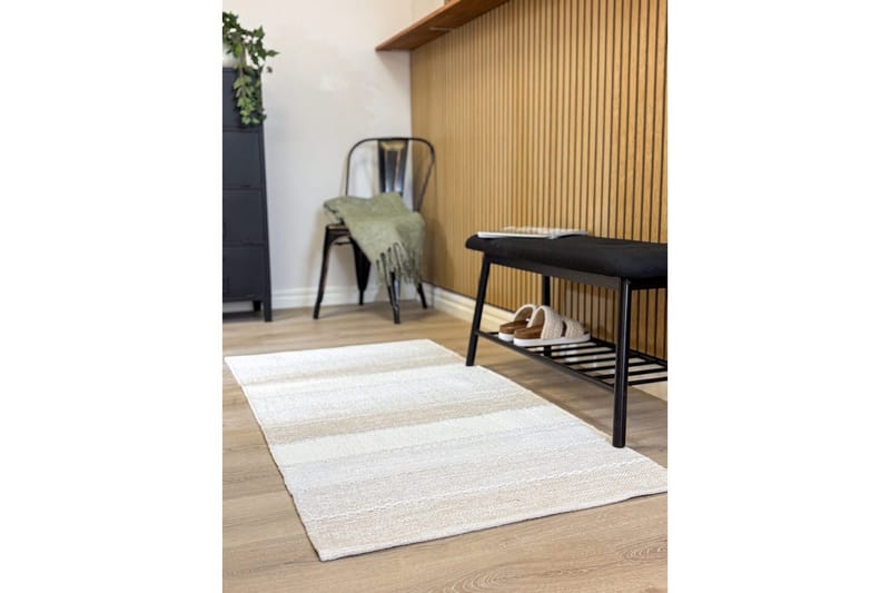 Garnteppe Båstad - 75x220 cm, Krem - Tekstiler - Tepper & Matter - Moderne tepper - Bomullstepper