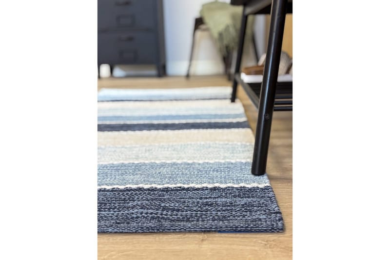 Garnteppe Båstad - 75x280 cm, Blå - Tekstiler - Tepper & Matter - Moderne tepper - Bomullstepper