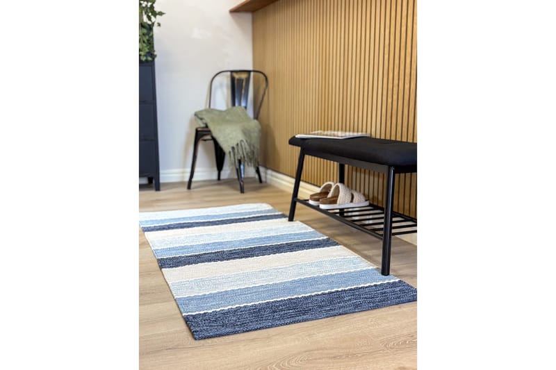 Garnteppe Båstad - 75x280 cm, Blå - Tekstiler - Tepper & Matter - Moderne tepper - Bomullstepper