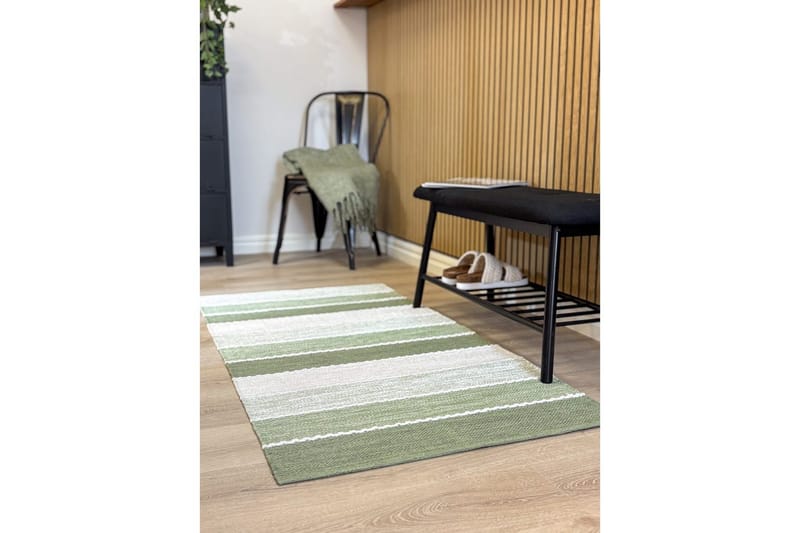 Garnteppe Båstad - 75x280 cm, Grønn - Tekstiler - Tepper & Matter - Moderne tepper - Bomullstepper