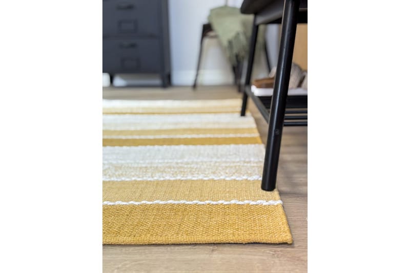 Garnteppe Båstad - 75x280 cm, Gul - Tekstiler - Tepper & Matter - Moderne tepper - Bomullstepper