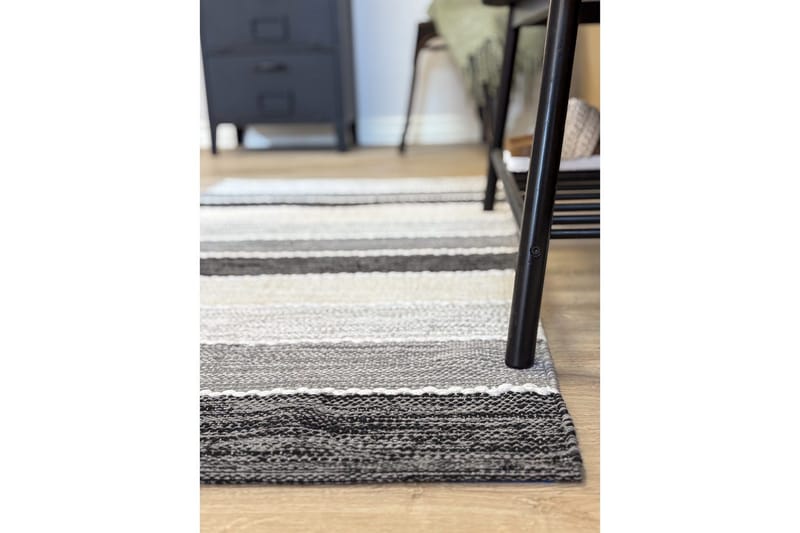 Garnteppe Båstad - 75x280 cm, Svart - Tekstiler - Tepper & Matter - Moderne tepper - Bomullstepper