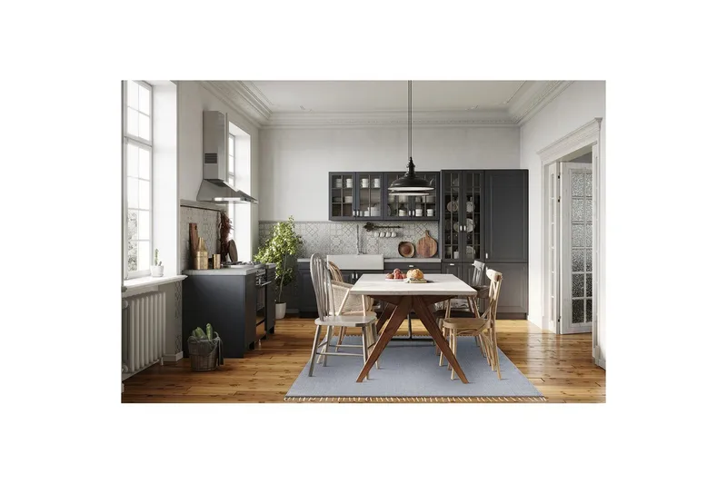 Garnteppe Line - 160x230 cm, Dueblå - Tekstiler - Tepper & Matter - Moderne tepper - Bomullstepper