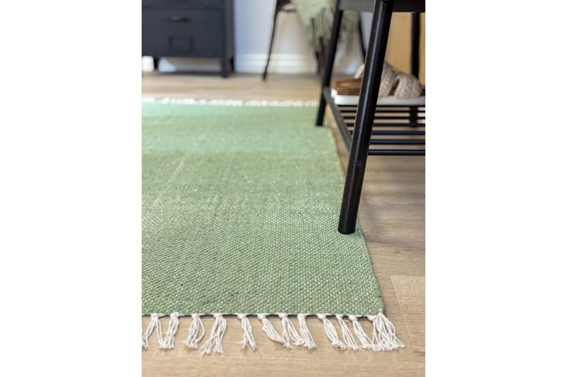 Garnteppe Line - 160x230 cm, Grønn - Tekstiler - Tepper & Matter - Moderne tepper - Bomullstepper