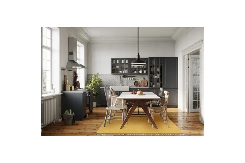 Garnteppe Line - 160x230 cm, Gul - Tekstiler - Tepper & Matter - Moderne tepper - Bomullstepper