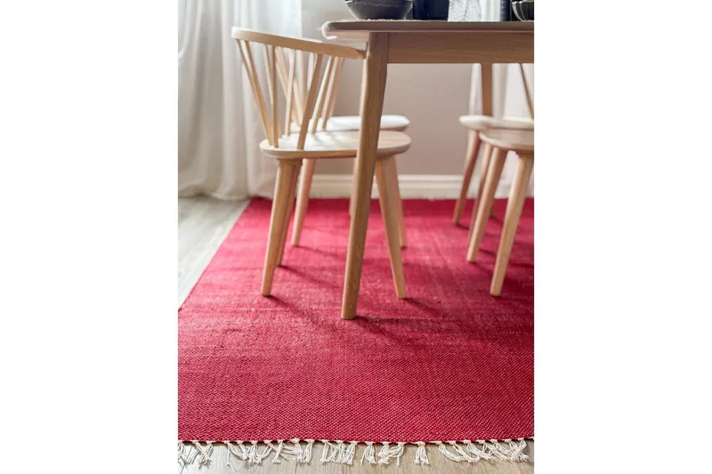 Garnteppe Line - 160x230 cm, Rød - Tekstiler - Tepper & Matter - Moderne tepper - Bomullstepper