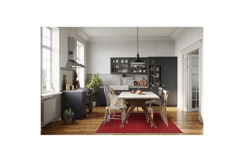 Garnteppe Line - 160x230 cm, Rød - Tekstiler - Tepper & Matter - Moderne tepper - Bomullstepper