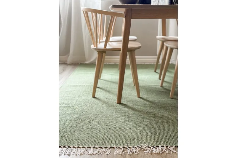 Garnteppe Line - 200x300 cm, Grønn - Tekstiler - Tepper & Matter - Moderne tepper - Bomullstepper