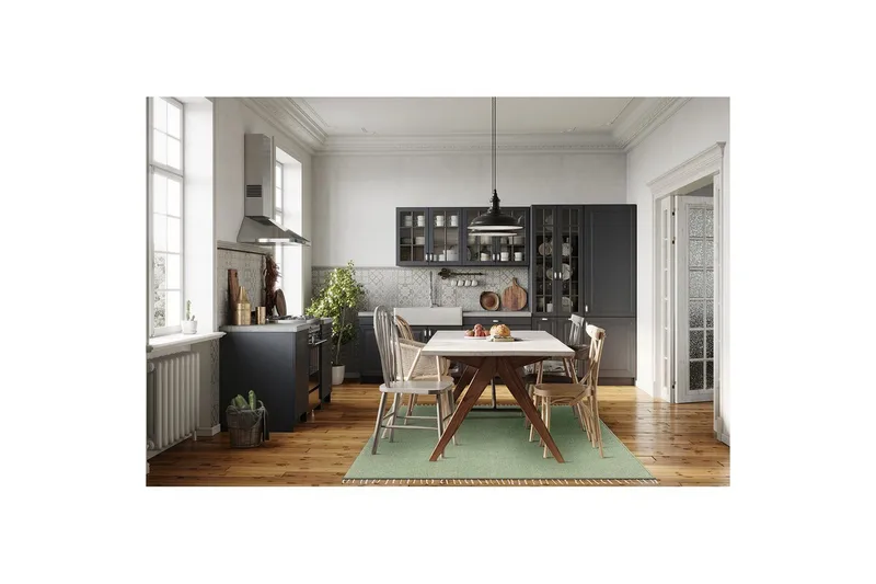 Garnteppe Line - 200x300 cm, Grønn - Tekstiler - Tepper & Matter - Moderne tepper - Bomullstepper