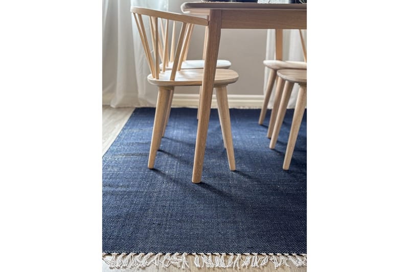 Garnteppe Line - 200x300 cm, Marineblå - Tekstiler - Tepper & Matter - Moderne tepper - Bomullstepper