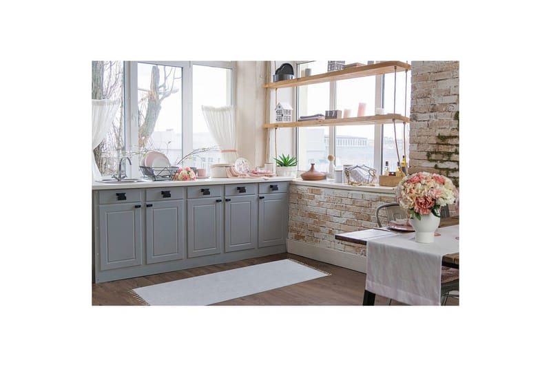 Garnteppe Line - 75x220 cm, Dueblå - Tekstiler - Tepper & Matter - Moderne tepper - Bomullstepper