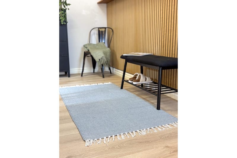 Garnteppe Line - 75x220 cm, Dueblå - Tekstiler - Tepper & Matter - Moderne tepper - Bomullstepper
