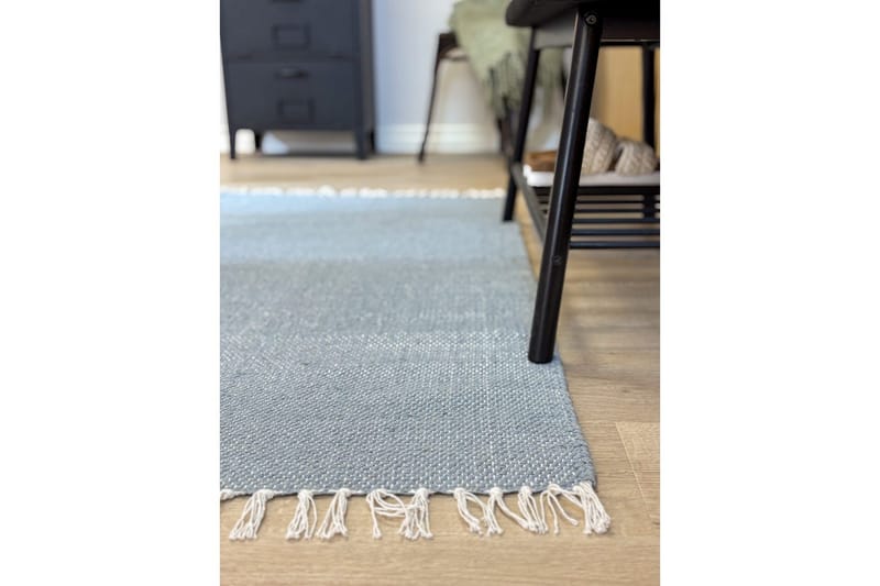 Garnteppe Line - 75x220 cm, Dueblå - Tekstiler - Tepper & Matter - Moderne tepper - Bomullstepper